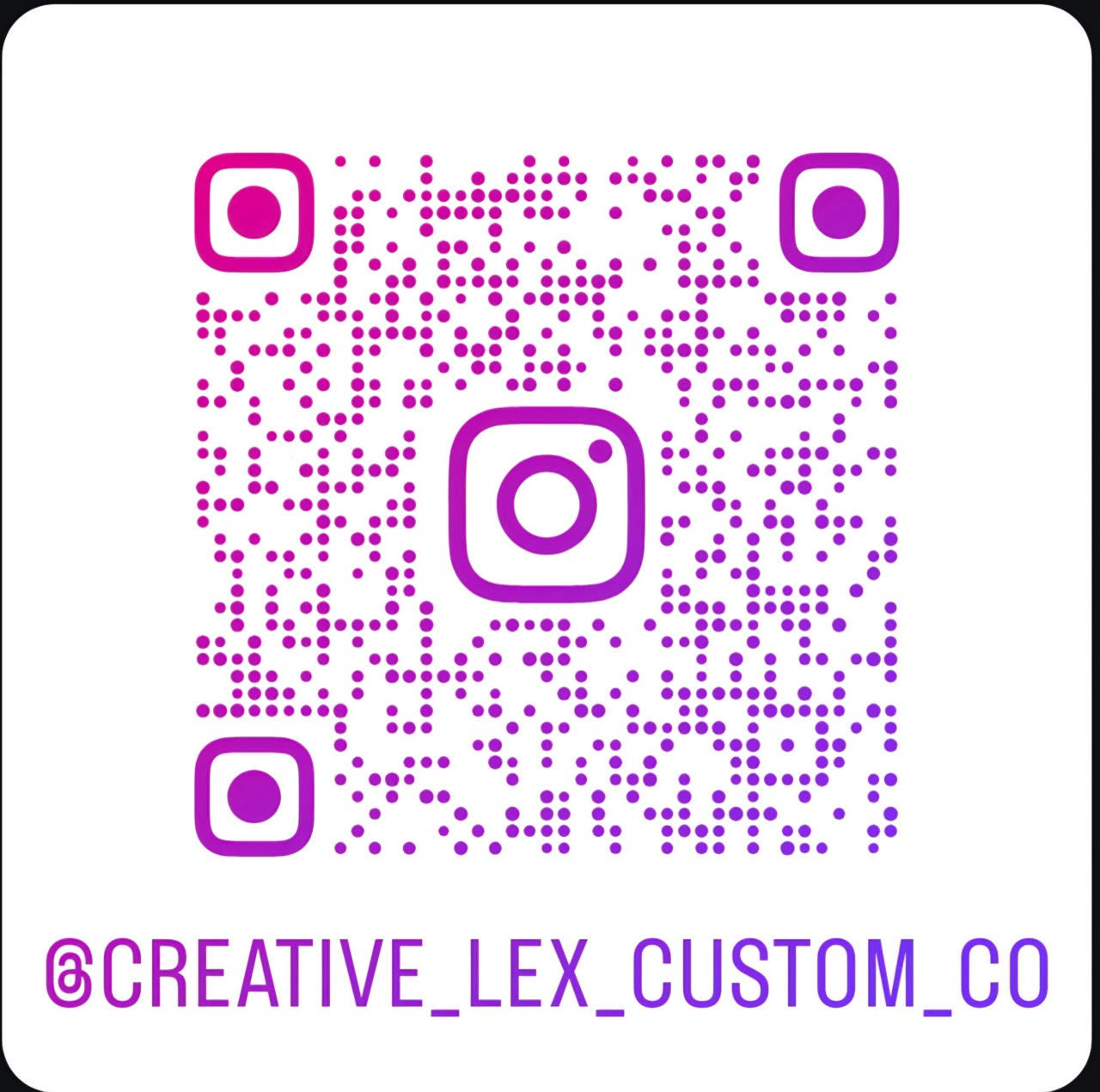 QR code linking to Creative Lex on Instagram